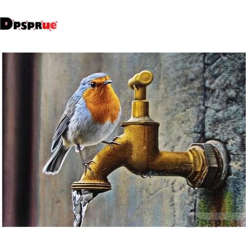 Dpsprue Full Square/Round Diamond Painting Cross Stitch Faucet bird 3D Embroidery DIY 5D Moasic Home Decor Gift AU05
