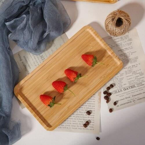 Simple Modern Bamboo Tea Plate Square Wooden Plate Creative Solid Wood Dining Room Tableware Bread Plate Fruit Sushi Plate