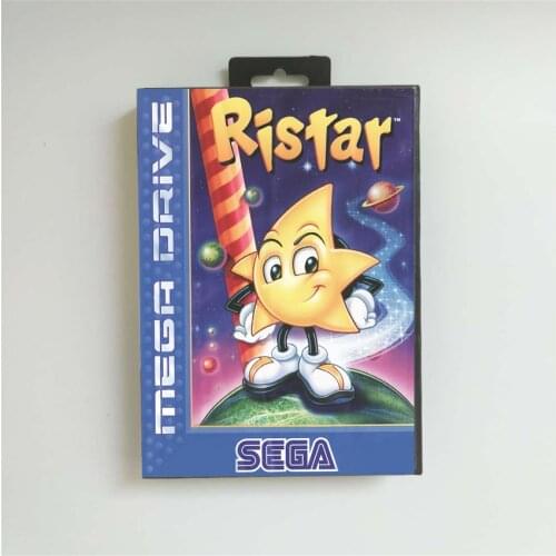 Ristar - EUR Cover With Retail Box 16 Bit MD Game Card for Megadrive Genesis Video Game Console