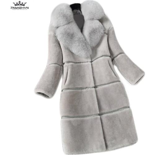 2019 Winter New Women Fur Coat Ladies Long Sleeve Thicken Warm Jackets Casual Faux Mink Fur Coats Female Fox Fur collar Parka