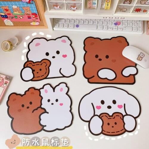 Cute Cartoon Bear Mouse Trumpet Standard Pad Student Computer Mouse Non-slip Notebook Pad Office Keyboard Protection Desk Mat