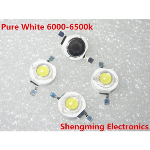 10PCS 1W LED High power Lamp beads Pure White/Warm White 300mA 3.2-3.4V 100-120LM 30mil