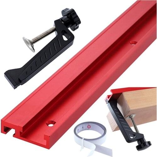 400-1200mm Red Aluminum Alloy T-Track 45 T-slot Miter Track Woodworking Clamp Tool for Table Saw Router Table Durable