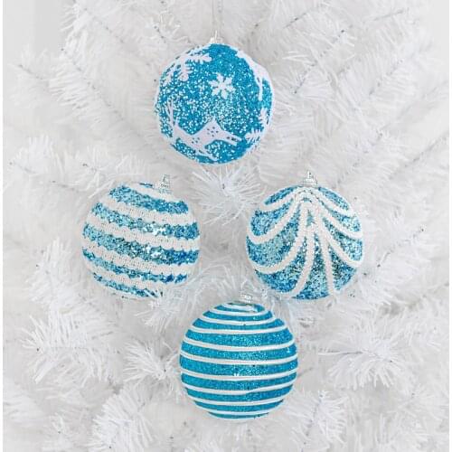 Christmas ball decoration, drop ball, blue 8cm foam ball, Christmas tree decorating pendant, Christmas decoration, scene layout