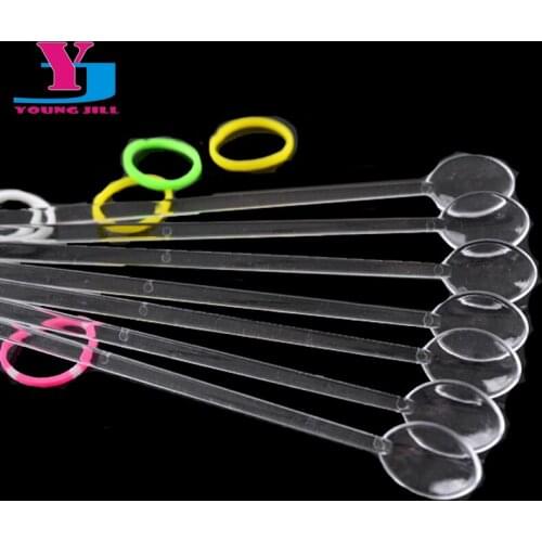 100pcs Newly False Display Nail Art Clear Spoon Fan Shaped Nail Polish Practice Tip Sticks Fake Nails Art Beauty Care Tools