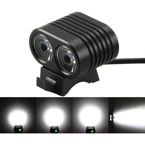 8000LM 2x T6 L2 LED Bicycle Light Mini Bike Front Light Cycling Flashlight Headlamp with Rechargeable 4 X 8650 Battery Pack
