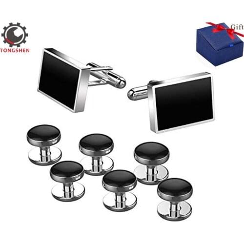Jewelry Stainless Steel Classic Tuxedo Shirt Cufflinks for Men Unique Business Wedding Mens Cufflinks and Cuff Studs Set