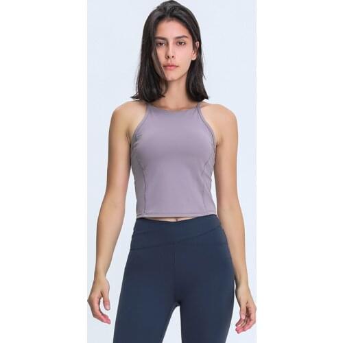 Women Top Lulu Yoga Crop Top Breathable Tank Sports Bra Bodysuit Training Fitness Shirt Cropped Bustier Underwear Running Vest