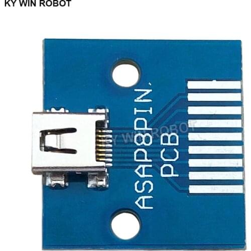 1PCS USB Female Connector MINI 8P MICRO USB Adapter female connector 2.54 Connector ASAP 8PIN Female PCB Converter