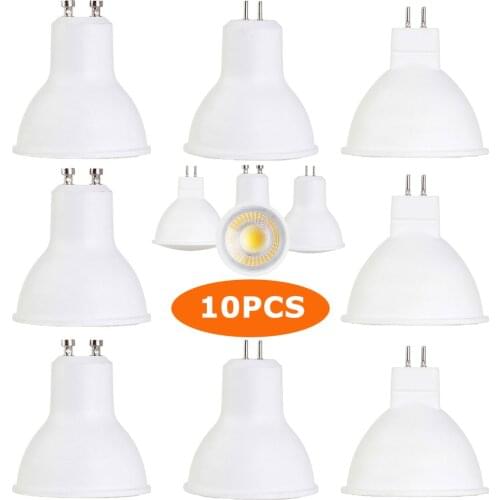 10X LED Spot Light Bulbs GU10 GU5.3 MR16 7W 5W LED COB Spolight Lamp Bright Cool White Warm White for Home 110V 220V DC 12V