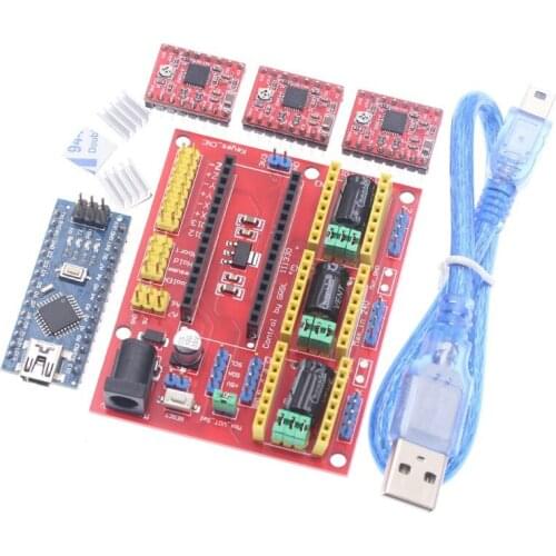 3DV4 CNC Shield V4 + Nano 3.0 + 3pcs A4988 /DRV8825 Reprap Stepper Drivers Set