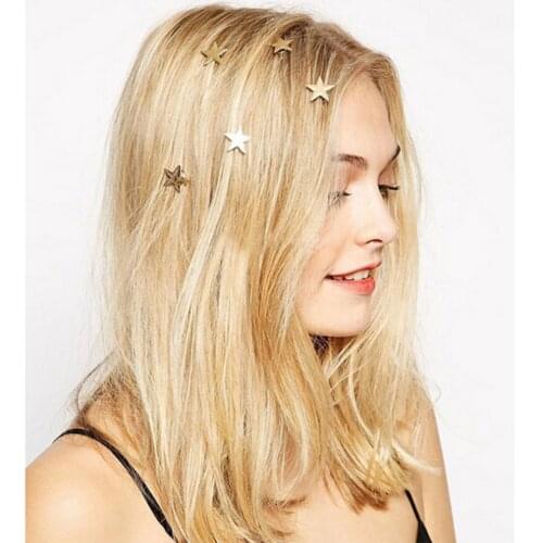 5 Pcs/set Fashion Star Rotary Screw Hair Clip Cute Wild Hair Ornaments Star Headdress Wedding Hair Comb Bridal Hair Accessories