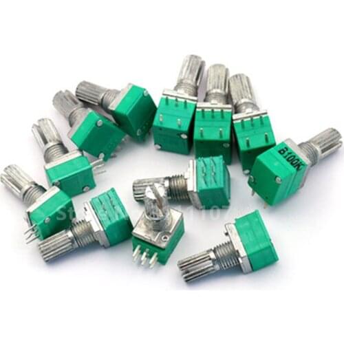 5PCS RK097G With a Switch Audio 6pin Shaft 15mm Amplifier Sealing Potentiometer B5K B10K B20K B50K B100K 5K 10K 20K 50K 100K