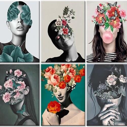 5D DIY Fantasy Diamond Painting Character Art and Flower Portrait Painting Inlaid Rhinestone Cross Stitch Mosaic Home Decoration