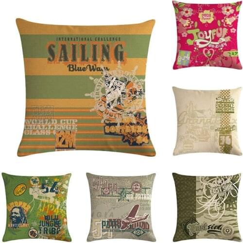 Cartoon basketball cushion cover bicycle boy guitar girl pillow cover linen car chair sofa fashion decoration 45x45cm