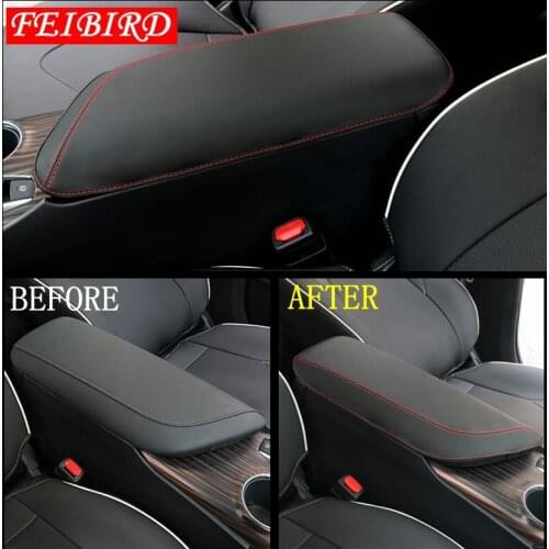 Black Center Console Seat Armrest Box Protection Pad Molding Cover Kit Trim Accessories Fit For Toyota Camry 2018 2019 2020