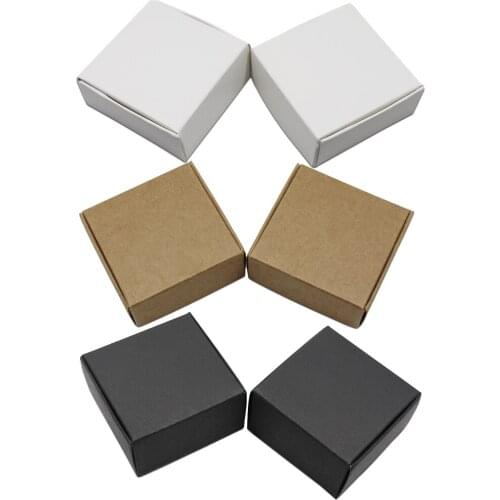 Black White Kraft Paper Wedding Decoration Box Party Small Gift Package Box Handmade Craft Soay Candy Jewelry Packaging Boxes