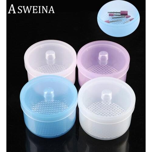 Milling Cutter Holder Nail Drill Bits Disinfection Storage Box Multi-Hole Bit Holder NailsTweezers Accessories Clean Sterilizer