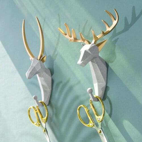 Home Deer Shaped Hanging Hook Wall Mounted Multifunctional Key Sundries Holder