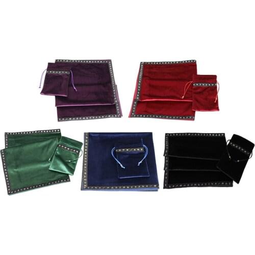 Elegant Astrology Altar Tarot Table Cloth Divination Soft Velvet Cloth Pouch