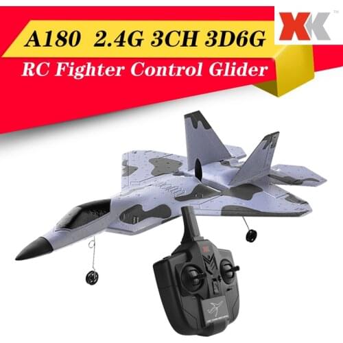 Hot XK A180 F22 2.4G 3CH 3D6G Switch EPP RC Fighter Control Glider Foam Toy 320mm Wingspan Brushless Motor Aircraft Outdoor Toys