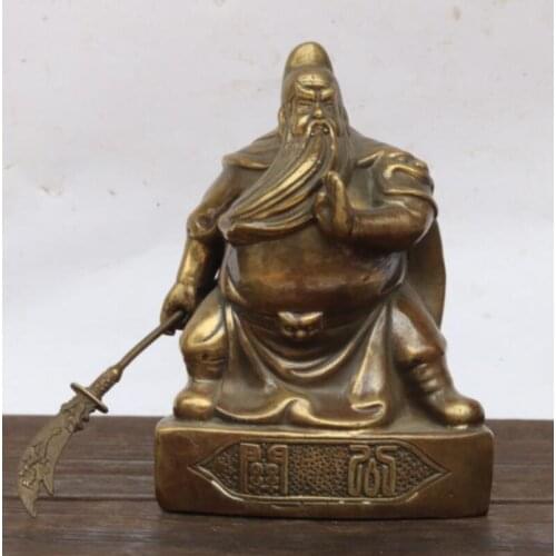 China brass Guan Yu small crafts statue