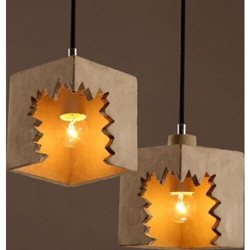 Loft Art Cafe Leisure Bar Personality Toothed Cement Pendant Light hanging lamp
