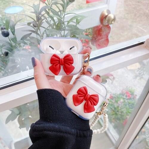 Cute Lovely Girls Pearl Case for Apple Airpods 3 2 1 Bracelet Chain Case for AirPods Pro Case Bluetooth Earphone Accessories Box