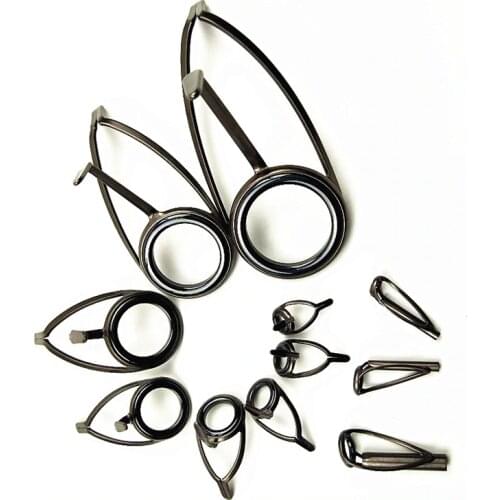 KW guide kit /Matte Gun smoke color frame with Alconite ring 1 set (8 pcs) Repair rod building