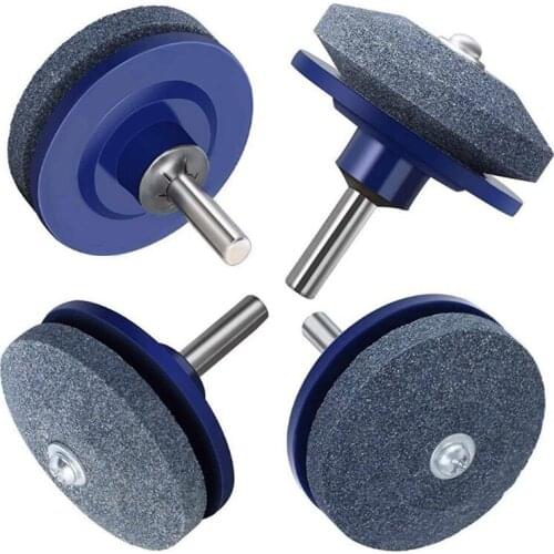 New 4pcs Corundum Lawn Mower Sharpener Set +1 Blade Balancer Lawn Mower Blade Sharpener Tractor Garden Tools