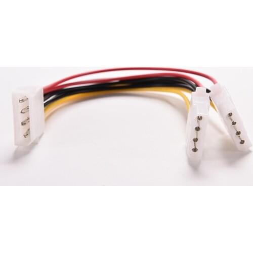 New Computer 4 Pin Male To Female IDE Cable 1-to-2 Power Supply Y Splitter Cable