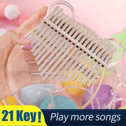 21 Key Kalimba 17 Key Thumb Piano Portable Crystal Mbira Musical Instrumentos Musicales Transparent Acrylic Calimba Machine