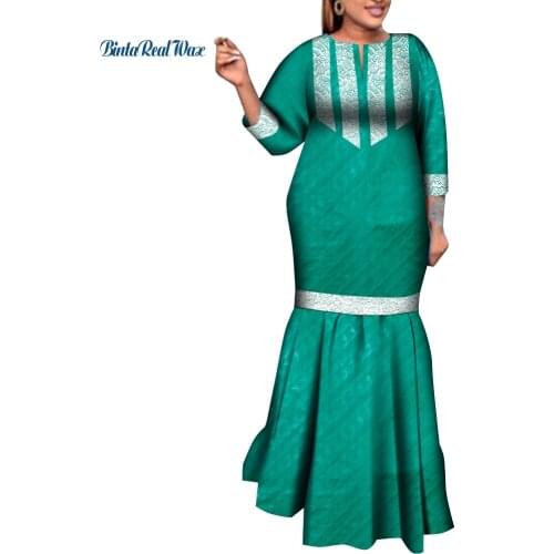 African Print Dresses for Women Riche Applique Draped Long Dresses Party Vestidos Robes Traditional African Lady Clothing WY9148