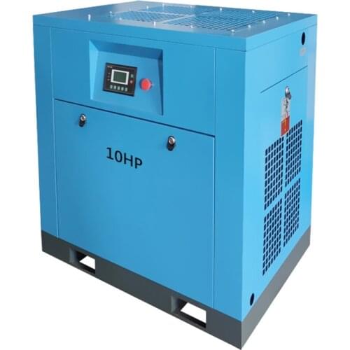 7.5KW 10Hp Industrial Rotary Screw Air Compressor Variable Frequency Electrical Silent Air Compressor Used In Sandblasting 380V