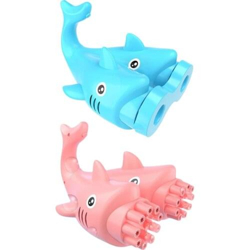 18 Holes Bubble Machine Gatling Bubble Machine 15 Holes Automatic Bubble Gun Toys Shark Dolphin Double Headed Bubble Maker