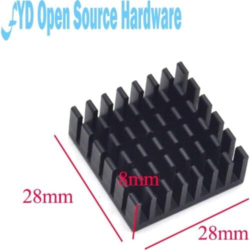 Heat sink 28*28*8MM (black slot) high-quality radiator