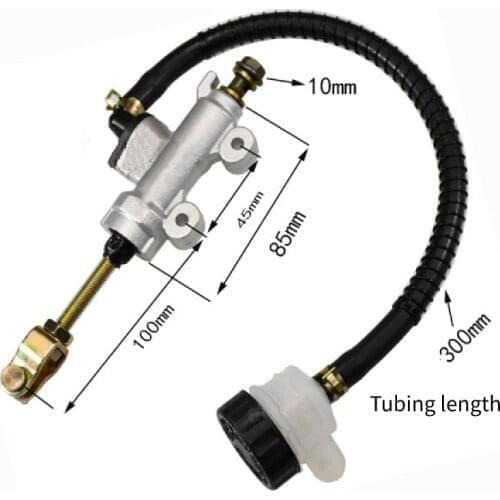 Silver Rear Foot Brake Master Cylinder Pump Quad ATV Hydraulic with Reservoir for Pit Dirt Bikes Motorcycle