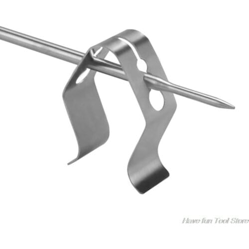 Stainless Steel BBQ Thermometer Probe Clip Holder Anti Rust Scald Preventing Smoke with 3holes F05 21 Dropshipping