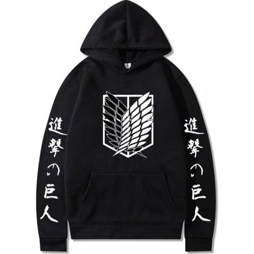 Hoodies Men Anime Hip Hop Sweatshirts Streetwear Hoodies Popular Men Women Hooded Pullovers Harajuku Attack on Titan Hoody