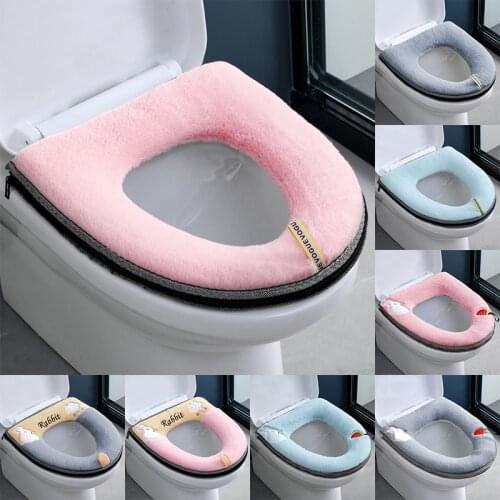 Universal Warm Soft Washable Toilet Seat Cover Household Bathroom Winter Waterproof WC Mat Seat Toilet Accessories