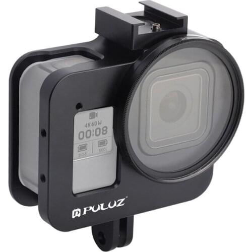 Housing Shell Protective Cage Case with 52mm UV Lens Pro CNC Aluminum Alloy Cage Cover for GoPro HERO8 Black