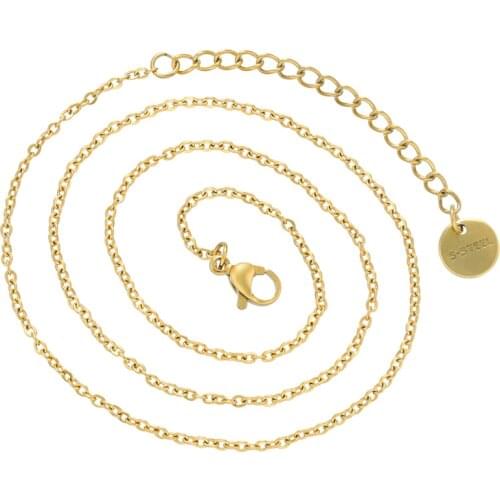 ZHUKOU 1.7mm 46cm Stainless Steel necklace Cross Link Chain Necklace Fit DIY Pendant Necklace Jewelry Making Findings VL100