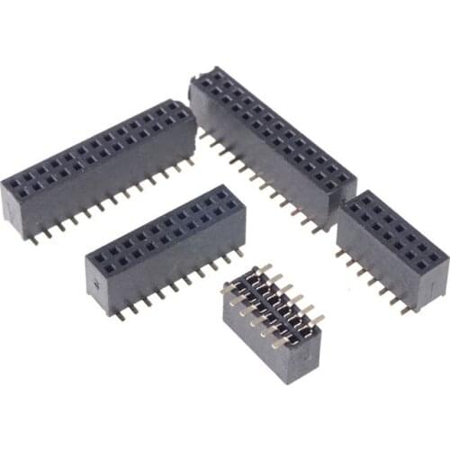 10 pcs SMT 1.27 mm Double Row PCB Female Header Socket 4 6 8 10 12 14 16 20 24 26 30 40 44 50 60 80 100 Pin Surface Mount