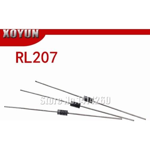 100pcs/lot RL207 2A 1000V DO-15 Rectifier Diode