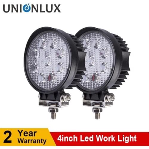2PCS 27W round led work light bar 4inch led work lamp SPOT FLOOD Beam for 4x4 4wd offroad tractor ATV SUV car fog lamp