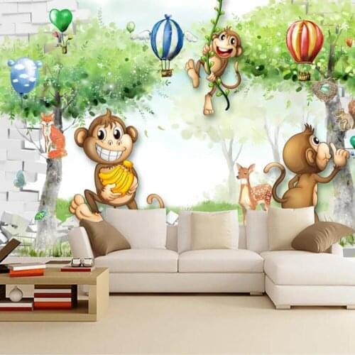 Milofi custom 3D wallpaper mural animal kingdom animal story 3d cartoon childrens room living room bedroom decoration painting