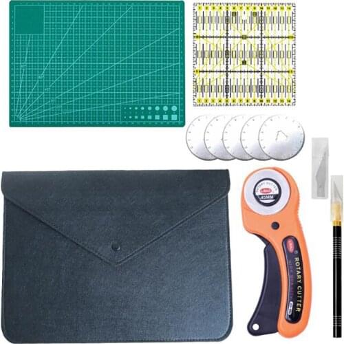 5Pcs Sewing Kit Set Clothing Sewing Tools Hand Cutting Knife Set Patchwork Cloth Knife Patchwork Ruler DIY Sewing Quilting Tools