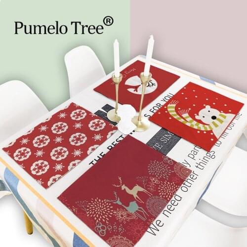 6 Pieces Christmas Decorations for Home Snowflake 42*32cm Tree Party Wedding Decor Gift Adornos De Navidad Placemat Kerst Xmas