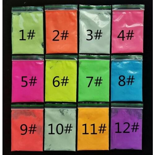12 colors Nail accessories highlight long-lasting luminous powder 10g DIY nail glitter