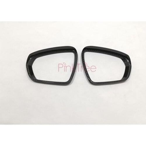 Accessories For Peugeot 3008 GT 2017 2018 Carbon Fiber Sun Rain Guard Shield Deflector Trim Side Door Mirror Cover Decoration